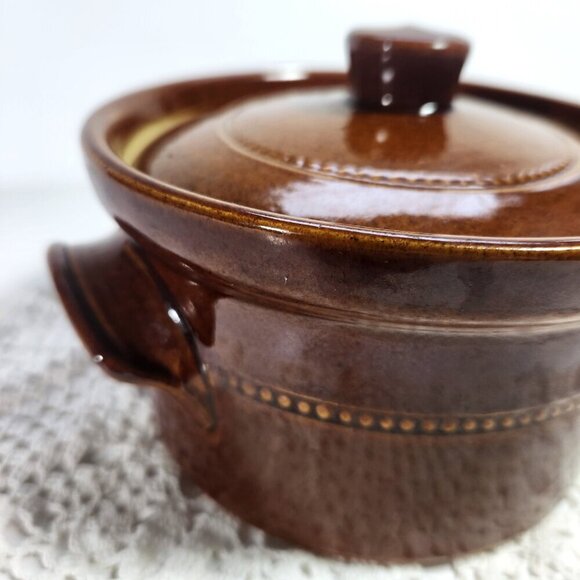 Pearsons Of Chesterfield Vintage Stoneware Bean Pot 1 Pint Brown Made In England - Picture 4 of 11